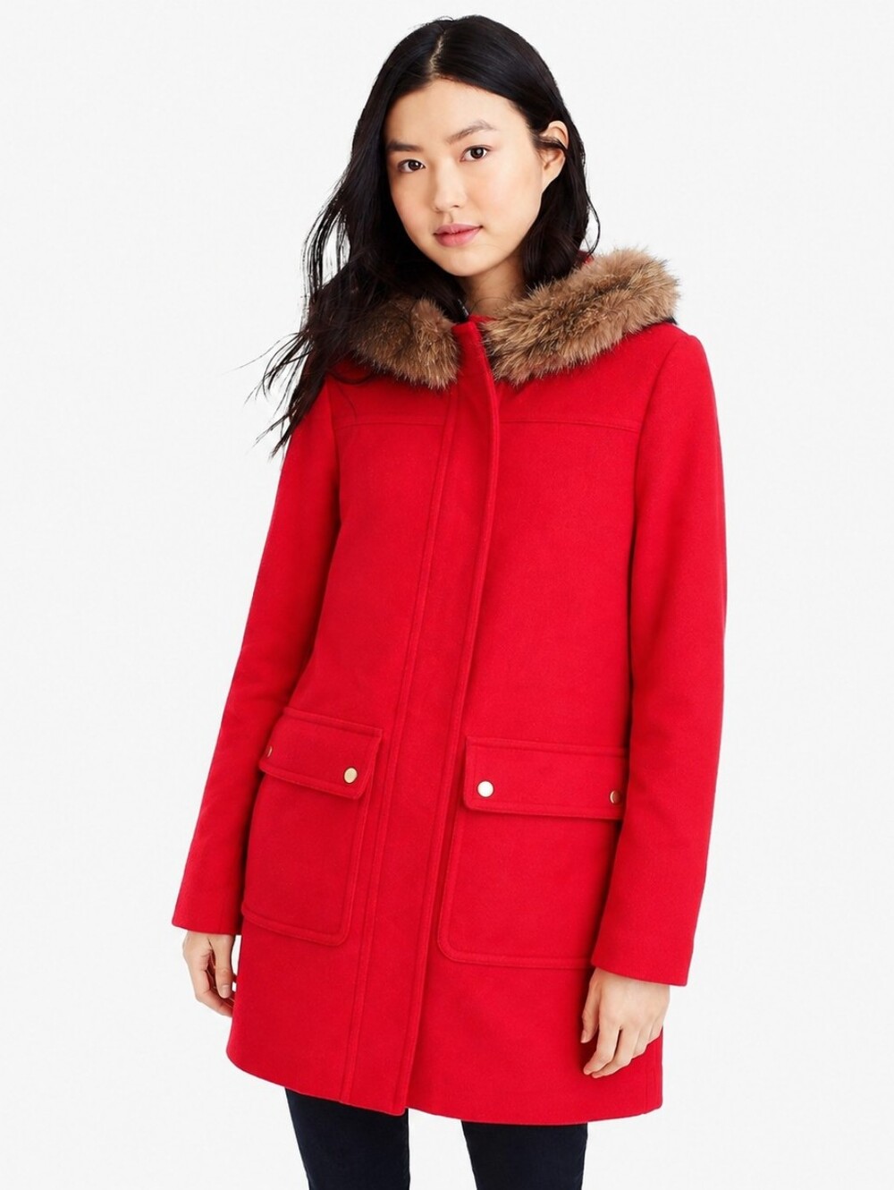 LIKE NEW JCREW Vail Chateau Parka Coat Electric Red 0 Worn 1x!